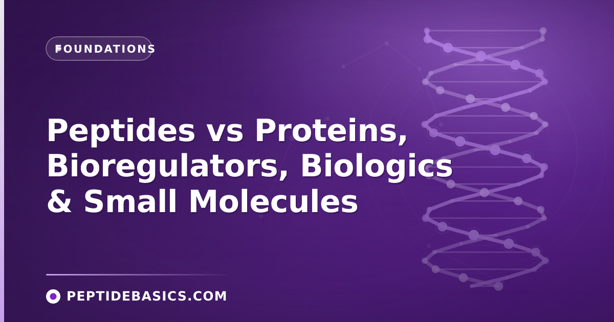 Peptides vs Proteins, Bioregulators, Biologics & Small Molecules
